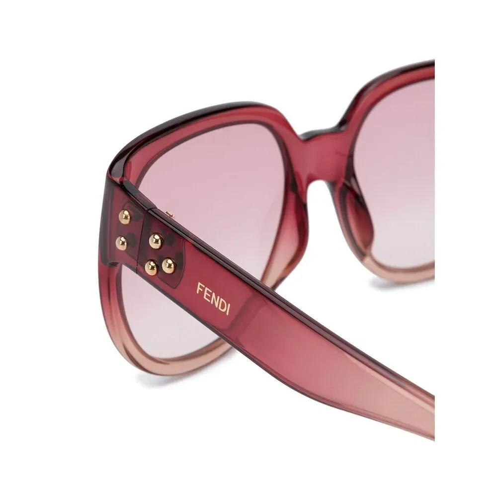 NWT Fendi 0403GS Transparent Brown Square 60mm Sunglasses